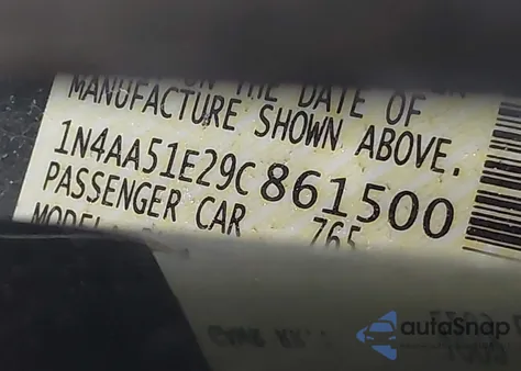 2009 Nissan Maxima 3.5 Sv z USA, uszkodzony, nr VIN 1N4AA51E29C861500